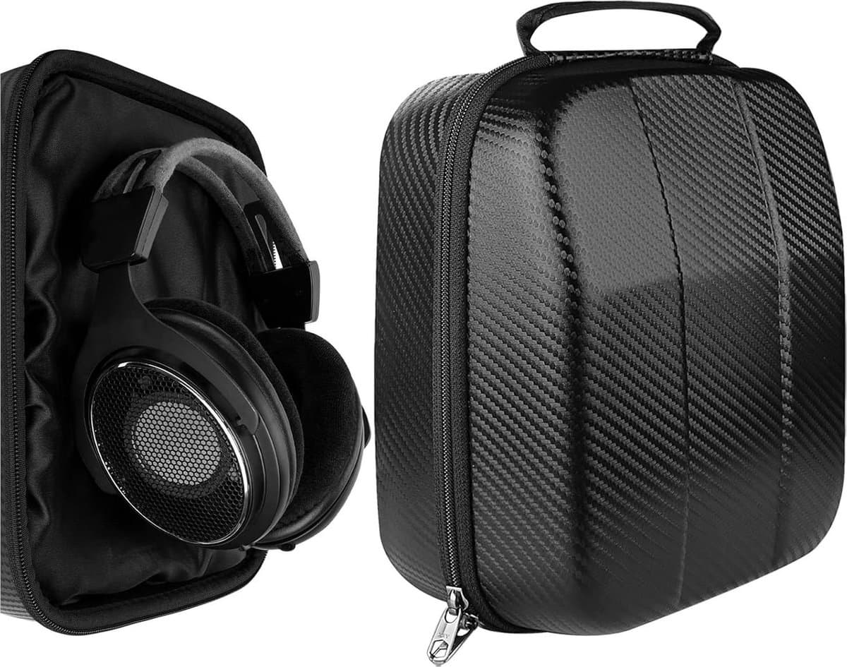 Hoofdtelefoonhoes compatibel met SHURE SRH440 SRH240A harde draagtas kabelopslag zwart — afbeelding 1