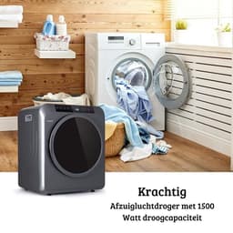 Luxe Mini Droger – Wasdroger – Condensdroger – 6 Droogprogramma’s – Warmtepompdroger – 6kg Droogvermogen – Modern Design – Grijs — thumbnail 4