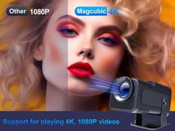 Nieuwe Collectie Mini Draagbare Auto Keystone Projector - Native 1080P Smart Projector - 4K FHD Ondersteuning - 10000 Lumen - WiFi 6 - BT 5.0 - 180 Graden Rotatie - Ingebouwde Android 11.0 Beamer — thumbnail 2