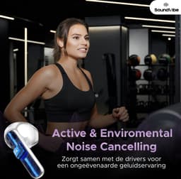 SoundVibe® - Earbuds Draadloos Met Noice Cancelling - Wit - Bluetooth Oordopjes - Noice Cancelling Hoofdtelefoon - Draadloze Oordopjes - Oortjes Draadloos — thumbnail 3