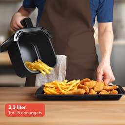 KitchenBrothers Mini Airfryer - 3,3 Liter - 1400W - PFAS-Vrij - 50ºC tot 200ºC - Kleine Heteluchtfriteuse voor 1, 2 en 3 Personen - 10 Kookprogramma's - Zwart — thumbnail 5