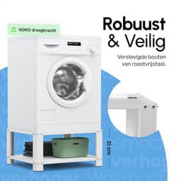 Bodo® - Wasmachine Verhoger - Kast - Ombouw met Plank - Wit - 63x54x31cm — thumbnail 5