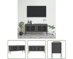 vidaXL Tv Stand - Televisie Tafel - Tv-meubel 105x35x50 cm staal antracietkleurig - Metalen Tv Meubel - Industrieel Tv Meubel - Zwart Tv Meubel