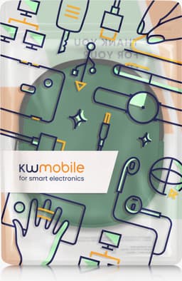 kwmobile headset hoes geschikt voor DOQAUS / H390 / WH-CH520 / WH-CH510 / Evolve 2 75 case - 23 x 21 cm - Neopreen koptelefoon cover - Hoofdtelefoon hoesje met vakjes in mosgroen — thumbnail 4