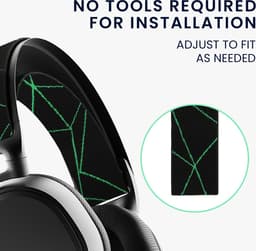 kwmobile vervangende koptelefoonband voor SteelSeries Arctis 7 / Arctis 9 / Arctis 9X / Arctis PRO koptelefoon band - Nylon zachte hoofdband voor hoofdtelefoon in zwart / neon groen — thumbnail 5