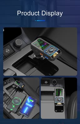 fm transmitter - FM Transmitter bleutooth - Bleutooth - FM-ZENDER EN SNELLE AUTOLADER MET LCD-SCHERM - Bleutooth fm zender - Handsfree Bellen – FM-Zender Transmitter – Auto Oplader USB-A QC 3.0 — thumbnail 4