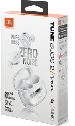 JBL Tune Buds 2 - Draadloze Noise Cancelling Oordopjes - Bluetooth 5.3 - True Wireless In-ear - 48 uur batterij - Multipoint - IP54 - Wit — thumbnail 3