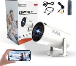 Zenwire R1 Mini Beamer 360 - Beamer - Mini Projector 360 - ANDROID 13 - WiFi 6 - Bluetooth 5.0 - 250 ANSI - HD 1280x720p ondersteunt FULL HD - Autokeystone 4D / Zoom - Home Cinema - Draagbaar - Voor IOS en Android - HDMI - USB - 36"-150" Scherm — thumbnail 2
