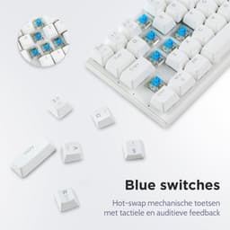 getcetera 60% Mechanisch Gaming Toetsenbord – Blue Switches – RGB – QWERTY – Bedraad USB-C – Compact Wit Design — thumbnail 5