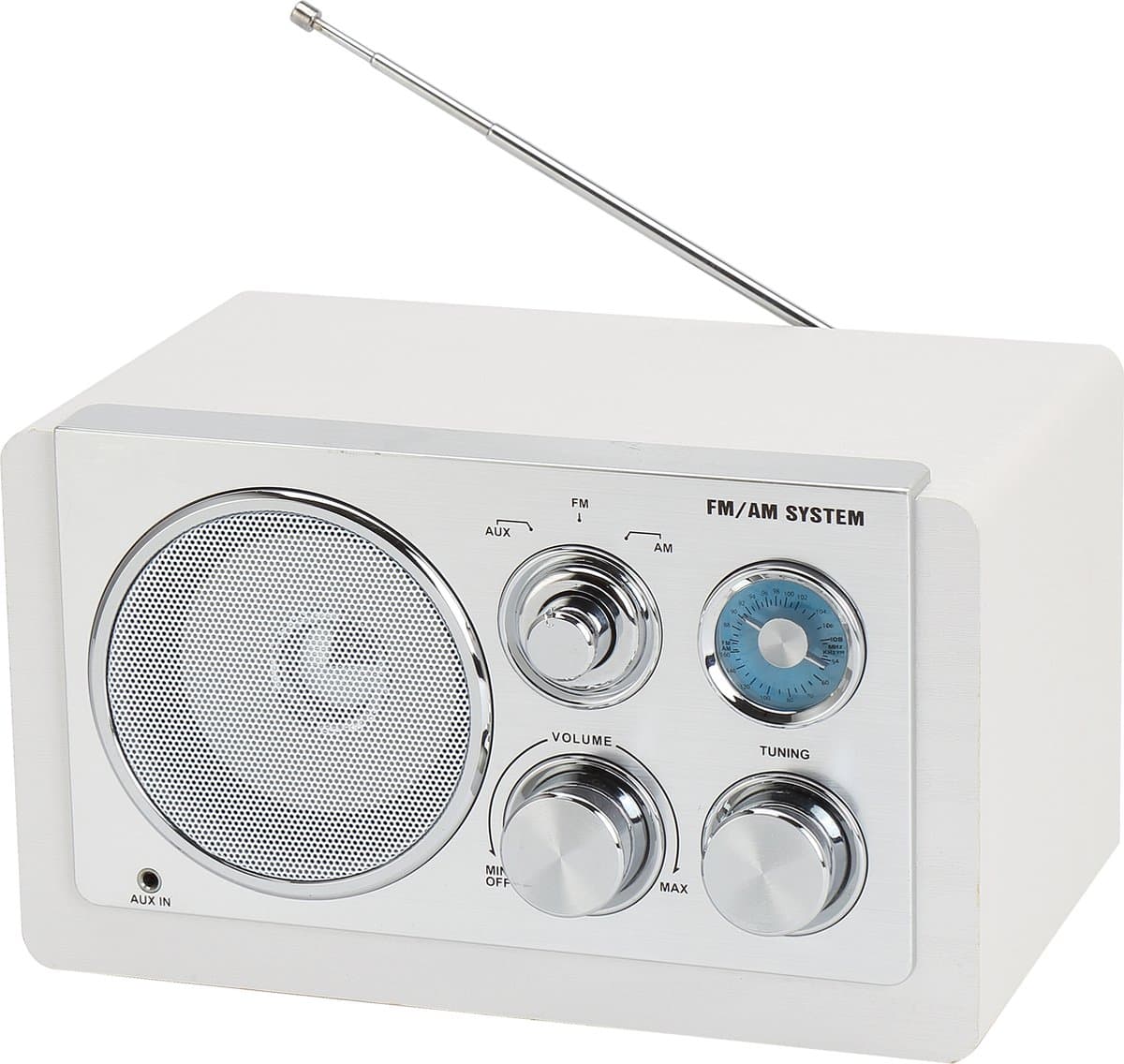 Denver Draagbare FM Radio - Retro - Werkt op batterijen of netstroom - Keukenradio - AM - FM - TR63 - Wit — afbeelding 1