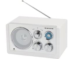 Denver Draagbare FM Radio - Retro - Werkt op batterijen of netstroom - Keukenradio - AM - FM - TR63 - Wit