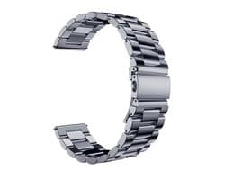 22mm Staal Grijze Oyster Horlogeband universeel - Band aanzet 22 mm - Horlogebandje RVS316l Steel Gray | ook voor de volgende smartwatches geschikt Samsung S3 GT,Huawei Wami 2 ticwatch1 Amazfit 1/2,Honor Dream