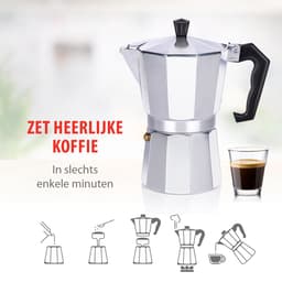 alpina Percolator - Koffiemachine 270 ML - Koffieapparaat ?10 x 19 CM - 320 GR - Koffie Maken Zonder Elektriciteit - 1 Kop Per Keer Koffie Apparaat - Ook op Gas/ Halogeen/ Keramisch - Aluminium — thumbnail 3