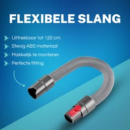 ZENC® Flexibele Slang Geschikt voor Dyson V15, V11, V10, V8 & V7 Steelstofzuiger - Mondstuk - Opzetstuk - Stofzuigeraccessoires - Grijs — thumbnail 2
