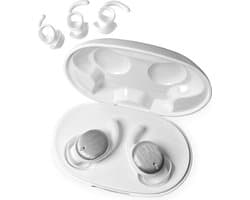 Kleine Slaap Oordopjes Bluetooth in 3 Maten (S/M/L) - Slaap Koptelefoon - Oordopjes Slapen - Oordoppen Slapen - Draadloze Oordopjes - In-Ear - Sleep Plugs - Kleinste Oortjes - Geschikt voor elke laptop en smartphone - 2.9 Gram - Wit - Bonuze
