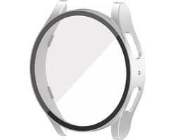 Watch case screenprotector - hoesje - gehard glas - geschikt voor Samsung Galaxy Watch 5 (40 mm) - zilver