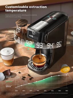 Mygroot - Koffiezetapparaat - Koffiezetapparaat cups - 6 -in-1 Compatibel ontwerp - Koud/warm functie - Zwart — thumbnail 2