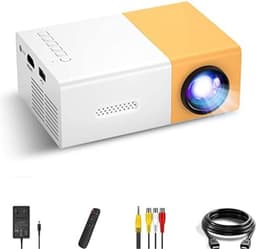 Mini Beamer - Input tot 1080P Full HD - Projector - Mini Projector - HDMI - USB - Wit / geel - Smartphone - Draagbaar - Ingebouwde speaker — thumbnail 1