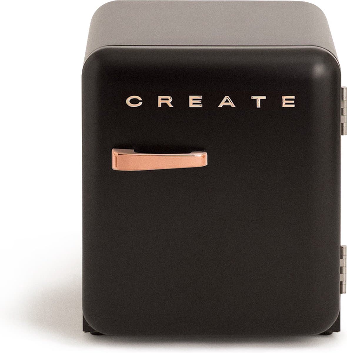 CREATE - Koelkast in retrostijl - Zwart - Handvat Roségoud - FRIDGE RETRO 48L — afbeelding 1