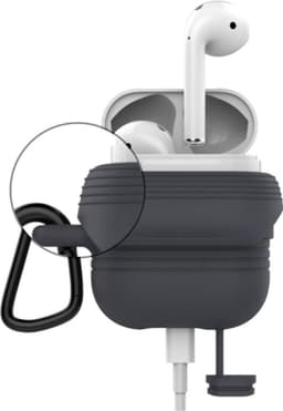 Geschikt voor Airpods Hoesje Siliconen Case - IP67 Waterdicht - Zwart — thumbnail 1