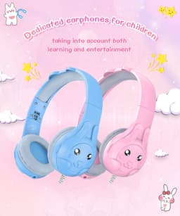 VFLY Kinder Koptelefoon - 3 Verwisselbare Oorschelpen - Bedrade Hoofdtelefoon Kinderen - Opvouwbare Kinder Headphones - Blauw — thumbnail 3