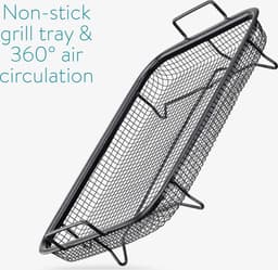 Navaris anti-aanbak grillmand voor oven - Non-stick grillrek voor olievrij frituren, nuggets, vlees, vis of groentes roosteren - Frituurmand — thumbnail 5