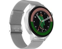 Belesy® NUMBER 4 - Smartwatch Heren – Smartwatch Dames - Horloge – Stappenteller – Calorieën - Hartslag – Sporten - Splitscreen - Kleurenscherm - Full Touch - Bluetooth Bellen – Milanees – Staal - Zilver - Moederdag