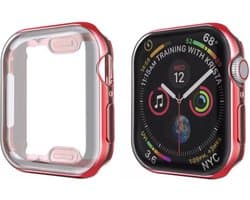 Apple Watch 44 mm Hoesje plus screen protector - iWatch full body case - 44 mm - Rood