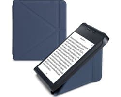 kwmobile e-reader hoesje geschikt voor Tolino Vision 6 hoes - Ereader flip case met standaard - E reader cover van kunstleer - In donkerblauw