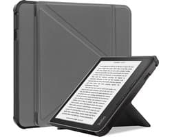 Hoes Geschikt voor Kobo Sage - Luxe E-reader Trifold Case - Bescherm Hoesje Book Cover - Grijs