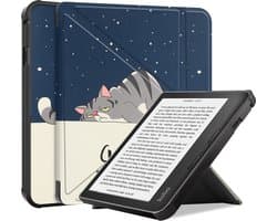Hoes Geschikt voor Kobo Sage - E-reader Bescherm Hoesje Case Sleep Cover Trifold - Hoes Geschikt voor Kobo Sage Hoesje - Kat