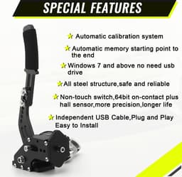 STEN PC Handrem - Zwart - SIM Racing - PC Handbrake - Racestuur Accessoires — thumbnail 3