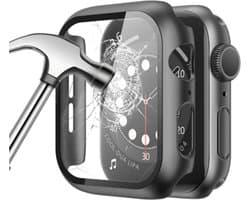 Horloge Case - 45 mm - bescherming - Zwart - Mat - Geschikt voor Apple Watch Series 7 Cover