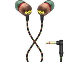 House of Marley Smile Jamaica Oortjes met Draad - Bedrade Oordopjes 3,5 mm Aansluiting - Met Microfoon en 1knopsbediening - Eco Friendly Design - 9 mm Drivers - Knoopvrije Kabel - Rasta