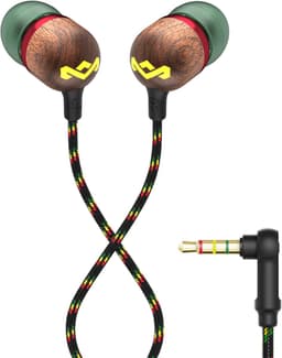 House of Marley Smile Jamaica Oortjes met Draad - Bedrade Oordopjes 3,5 mm Aansluiting - Met Microfoon en 1knopsbediening - Eco Friendly Design - 9 mm Drivers - Knoopvrije Kabel - Rasta — thumbnail 1