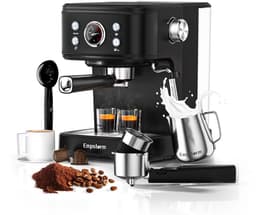 Volautomatische koffiemachines 2 in 1 huishoud koffiemaker - Capsule And Powder halfautomatische espressomachine - melkopschuimer- 20 bar druk- 1100W, voor cappuccino en latte macchiato thuis en kantoor — thumbnail 2