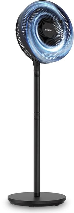Auronic Statiefventilator - Staande Ventilator - Hoogte Verstelbaar - Roterend - Fluisterstil - 3 Snelheden - Stille Ventilator - Zwart — thumbnail 1