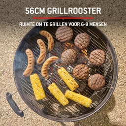 Weber Compact Kettle - Ø 57 cm Grillrooster - Houtskoolbarbecue - Zwart - Asopvangschaal - 2 Duurzame, weerbestendige wielen - Handige dekselhaak - Kras- en roestbestendig — thumbnail 4