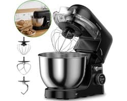 Erikssøn Kitchen Keukenmachine - 8 Snelheidsstanden Met Timer - 5L Mixer met Mengkom - 1400W - Keukenrobot - Keukenmixer - Foodprocessor - Zwart