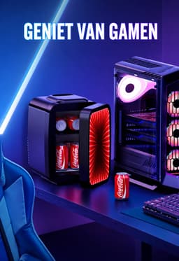 Jensaro Mini Koelkast 4L - Gaming Koelkast Met LED RGB Verlichting - Koelen En Verwarmen - AC/DC - Voor Auto En Kamer - Zwart — thumbnail 4