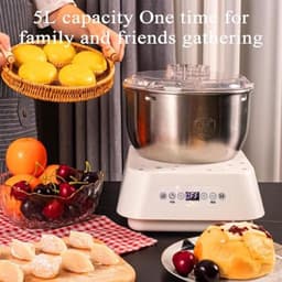 Elektrische deegmixer - Kneedmachine keuken - Bakken thuis - Automatisch kneden - 5L capaciteit - Roze — thumbnail 5