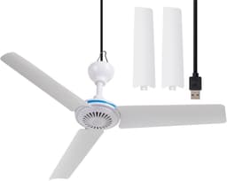 Plafondventilator - Mini Plafondventilator - Stille Ventilator - USB Aangedreven - Geschikt voor Reizen en Kamperen - Wit — thumbnail 1