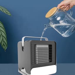 Mini Aircooler - Persoonlijke Ventilator - Koeling Zomer - Stille Werking - 160x160x180mm - Zwart — thumbnail 2