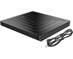 Externe DVD Brander - USB DVD Station - Data Back-up - Schokabsorberend Ontwerp - 15.4 x 14.3 x 1.5 cm