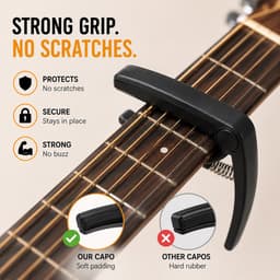 Premium Capo voor Gitaar met 10 Plectrums - Kapo Accessoires voor Akoestische Gitaar — thumbnail 5