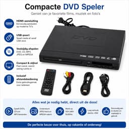 BOECK DVD Speler met HDMI en USB - Compacte DVD Player Inclusief Afstandsbediening — thumbnail 3