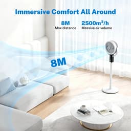 Wentinkmo Torenventilator - Elektrische Ventilator Luchttuurbine -vloerventilator Verstelbare — thumbnail 4