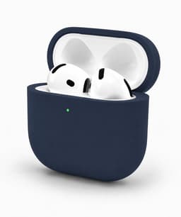 Enluxe Case geschikt voor Airpods 4 – Navy Blauw - Premium Siliconen Hoesje, Valbescherming & Spatwaterdicht, Draadloos Opladen Compatibel — thumbnail 1