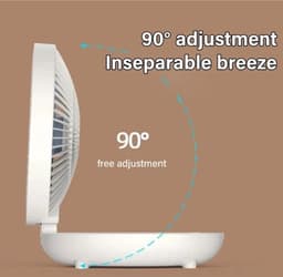 Oplaadbare Wandventilator - Kleine Bureauventilator - Frisse Lucht - Opvouwbaar Compact Design - 3 Snelheden - Blauw — thumbnail 2