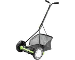 Kooimaaier – Handgrasmaaier – Spindelmaaier – Grasmaaier – Gazonsnijder – 9 Messen – 40,6 cm Maaibreedte – Opvangmand 35 Liter – Zwart